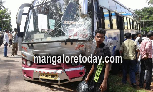  Couple critically injured as express bus hits two-wheeler at Suratkal